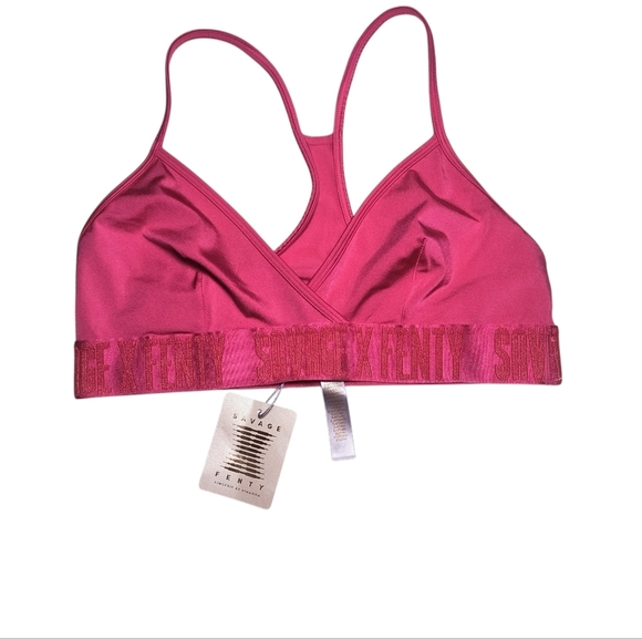 Savage X Fenty By Rihanna Forever Savage Pink Racerback Wireless Bralette L NWT - Picture 1 of 7